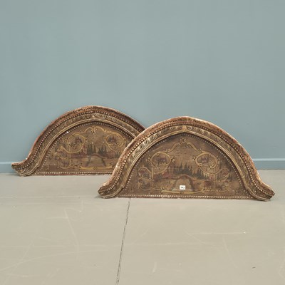 Lot 343 - A pair of Continental carved and painted...