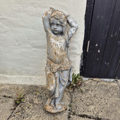 Lot 407 - An antique weathered cast iron garden figure...