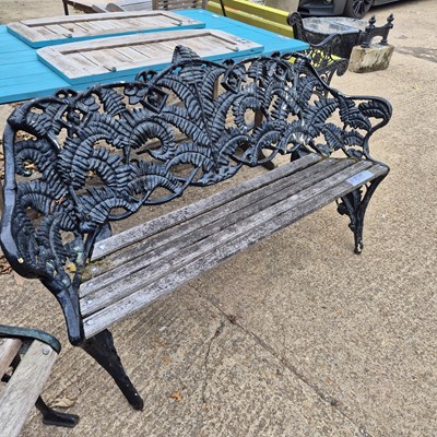 Lot 388 - An antique cast iron fern decorated garden...