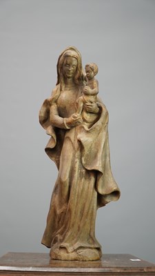 Lot 393 - Two early carved Continental figures of...