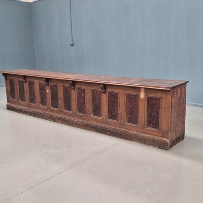 Lot 1326 - A very large Victorian pine scumbled panelled...