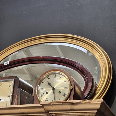 Lot 285 - Two oval wall mirrors, one with gilt frame