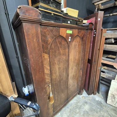 Lot 286 - A 19th century mahogany wall cabinet with side...