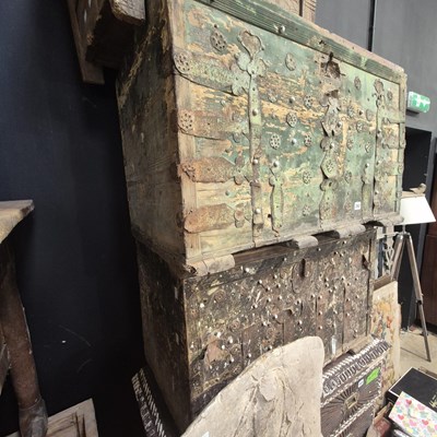 Lot 292 - Two antique Eastern Europen boxes with metal...