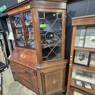 Lot 301 - An Edwardian inlaid floor standing corner...