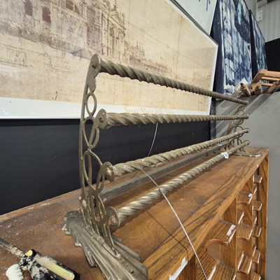 Lot 325 - A vintage metal luggage rack from a train or...