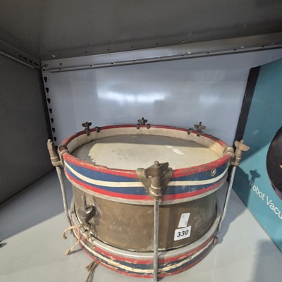 Lot 330 - A brass and paint decorated drum
