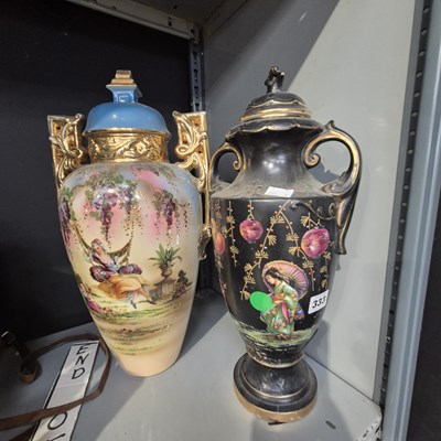 Lot 333 - Two Edwardian decorative Urns.