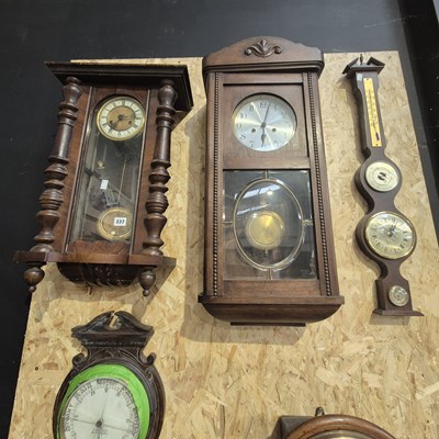 Lot 337 - A Victorian wall clock and a 1920s wall clock...
