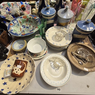 Lot 342 - Three apothecary jars and various china, etc.