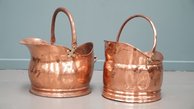 Lot 620 - Two copper coal scuttles