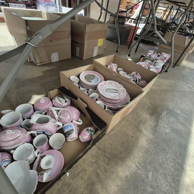 Lot 351 - A large collection of German pink lustre...
