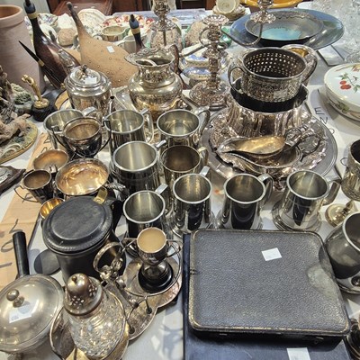 Lot 360 - A quantity of silver-plated wares, etc.