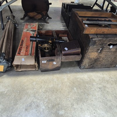Lot 382 - A Stanley sight level, an engineer's...