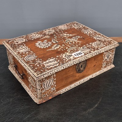 Lot 1335 - A Vizagapatam floral ivory inlaid two handled...