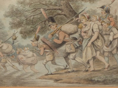 Lot 630 - Thomas Rowlandson (1756-1827), soldiers and...