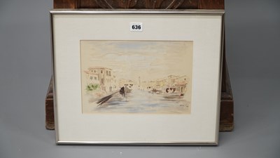 Lot 636 - Late 19th/early 20th century, a Venetian canal...