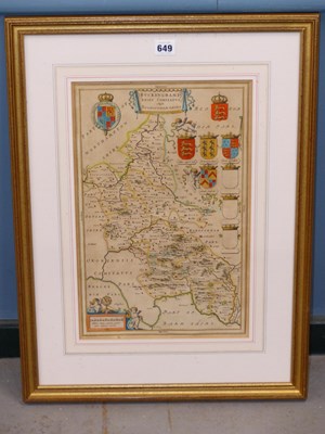 Lot 649 - Jan Blaeu, a mid 17th century hand coloured...