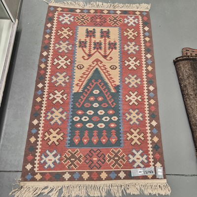 Lot 1762 - A decorative tribal Kelim prayer rug, 151 x 97cms