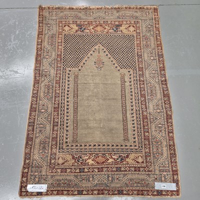 Lot 1766 - An antique Turkish Chiordes prayer rug, 172 x...