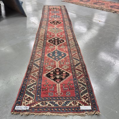Lot 1773 - A good antique Persian tribal runner, 535 x...