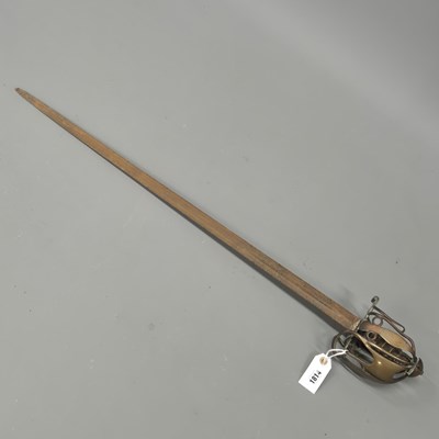 Lot 1814 - A 19th-century basket-hilt sword with shagreen...