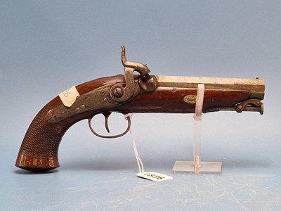 Lot 1836 - A percussion travelling pistol by Blissett of...