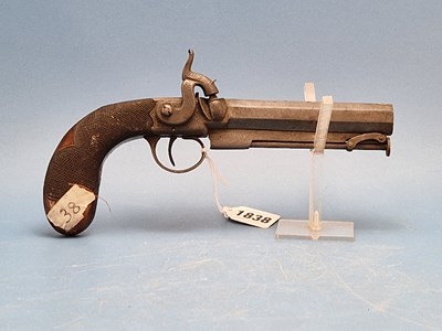 Lot 1838 - A Percussion side hammer 9" ?? belt pistol by...
