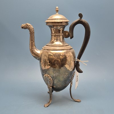 Lot 336 - An antique Continental Empire silver coffee...