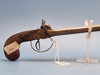 Lot 1844 - A double-barreled percussion pistol. (details ?...