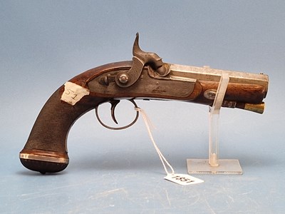 Lot 1851 - A 20 bore percussion travelling pistol by...