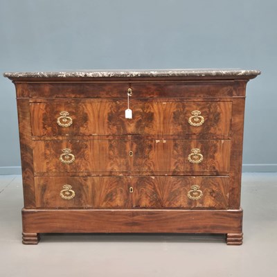 Lot 335 - An early 19th Century French Empire marble top...