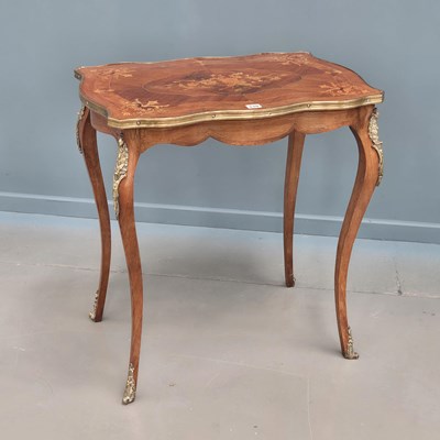 Lot 339 - An antique French marquetry inlaid Louis XV...