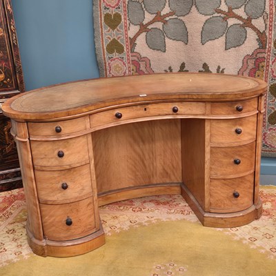 Lot 501 - A Victorian satinwood/satinbirch kidney form...
