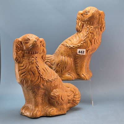 Lot 442 - A pair of 19th Century pottery treacle glaze...