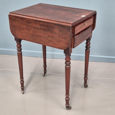 Lot 657 - An early Victorian mahogany drop leaf work...
