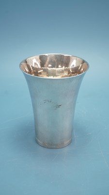 Lot 1348 - A hammered 925 silver beaker by Bossard of...
