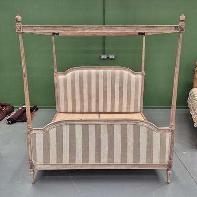 Lot 1350 - A contemporary Oka superking size four poster...