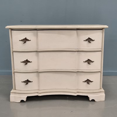 Lot 683 - A 18th century French style painted three...
