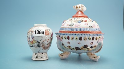 Lot 1364 - A Chinese famille rose tea caddy painted with...