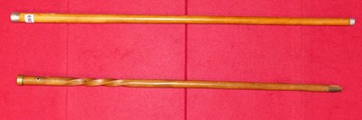 Lot 1369 - A walking cane containing an inkwell together...