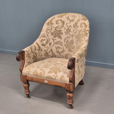 Lot 694 - A William IV mahogany frame armchair with...