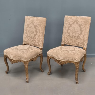 Lot 703 - A pair of 19th-century gilt wood framed salon...
