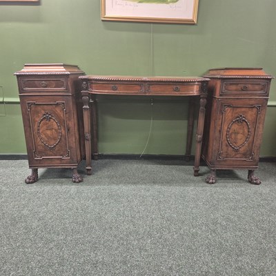 Lot 704 - A Georgian mahogany three-part pedestal...