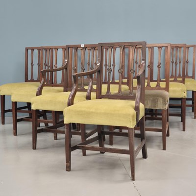 Lot 721 - A set of ten late Georgian mahogany dining...