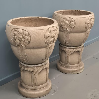 Lot 724 - A pair of Art Nouveau Compton?? Pottery...