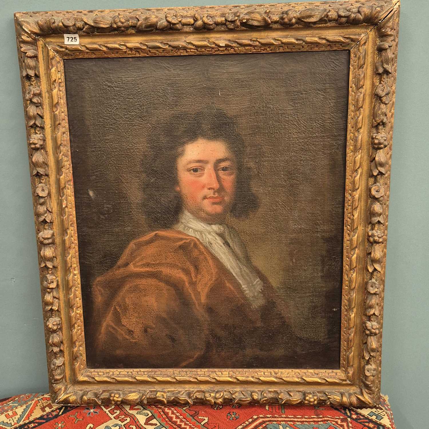 Lot 725 - An 18th-century oil on canvas portrait of a