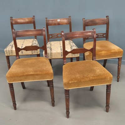 Lot 742 - A pair of George III mahogany dining chairs...