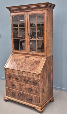 Lot 762 - An 18th century Georgian burr walnut bureau...