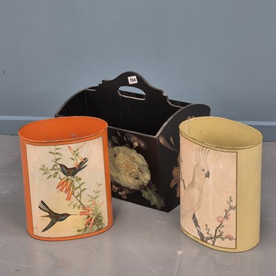 Lot 764 - Two vintage waste paper bins and a...